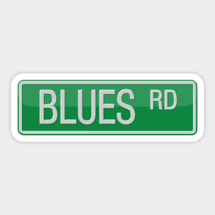 Blues Road Street Sign Sticker